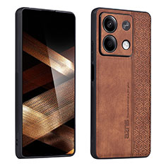 Soft Silicone Gel Leather Snap On Case Cover YZ1 for Xiaomi Redmi Note 13 5G Brown