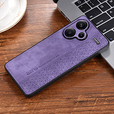 Soft Silicone Gel Leather Snap On Case Cover YZ1 for Xiaomi Redmi Note 13 Pro+ Plus 5G Clove Purple
