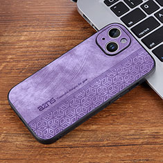 Soft Silicone Gel Leather Snap On Case Cover YZ2 for Apple iPhone 15 Pro Clove Purple