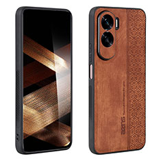 Soft Silicone Gel Leather Snap On Case Cover YZ2 for Huawei Honor 90 Lite 5G Brown