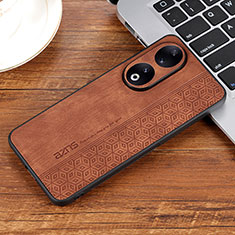 Soft Silicone Gel Leather Snap On Case Cover YZ2 for Huawei Honor 90 Pro 5G Brown