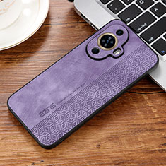 Soft Silicone Gel Leather Snap On Case Cover YZ2 for Huawei Nova 11 Pro Clove Purple