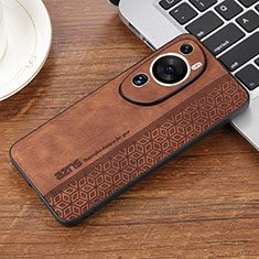 Soft Silicone Gel Leather Snap On Case Cover YZ2 for Huawei P60 Art Brown