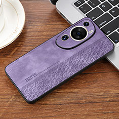 Soft Silicone Gel Leather Snap On Case Cover YZ2 for Huawei P60 Art Clove Purple