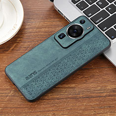 Soft Silicone Gel Leather Snap On Case Cover YZ2 for Huawei P60 Green