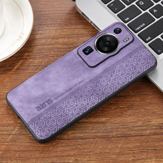 Soft Silicone Gel Leather Snap On Case Cover YZ2 for Huawei P60 Pro Clove Purple