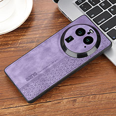 Soft Silicone Gel Leather Snap On Case Cover YZ2 for Oppo Find X6 5G Clove Purple