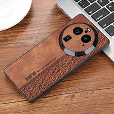 Soft Silicone Gel Leather Snap On Case Cover YZ2 for Oppo Find X6 Pro 5G Brown