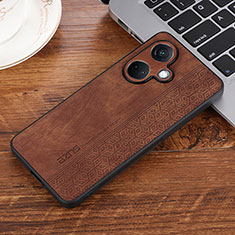 Soft Silicone Gel Leather Snap On Case Cover YZ2 for Oppo K11 5G Brown