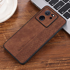 Soft Silicone Gel Leather Snap On Case Cover YZ2 for Xiaomi Mi 13T Pro 5G Brown