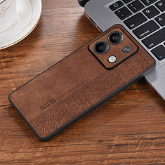 Soft Silicone Gel Leather Snap On Case Cover YZ2 for Xiaomi Redmi Note 13 5G Brown