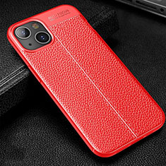 Soft Silicone Gel Leather Snap On Case Cover Z01 for Apple iPhone 13 Mini Red