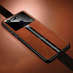 Soft Silicone Gel Leather Snap On Case Cover Z01 for Huawei Honor V20 Brown