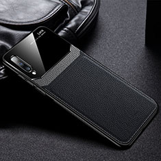 Soft Silicone Gel Leather Snap On Case Cover Z01 for Samsung Galaxy A70 Black