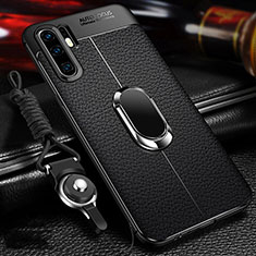Soft Silicone Gel Leather Snap On Case Cover Z02 for Huawei P30 Pro Black
