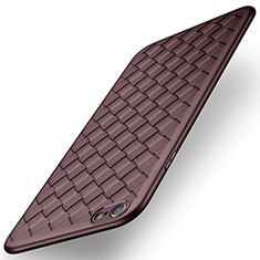 Soft Silicone Gel Leather Snap On Case for Apple iPhone 6S Brown