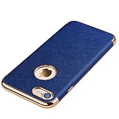 Soft Silicone Gel Leather Snap On Case for Apple iPhone 7 Blue