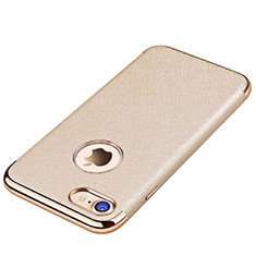 Soft Silicone Gel Leather Snap On Case for Apple iPhone 7 Gold