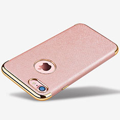 Soft Silicone Gel Leather Snap On Case for Apple iPhone 8 Rose Gold