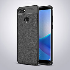 Soft Silicone Gel Leather Snap On Case for Huawei Enjoy 8 Plus Black