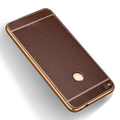 Soft Silicone Gel Leather Snap On Case for Huawei GR3 (2017) Brown