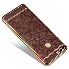 Soft Silicone Gel Leather Snap On Case for Huawei Honor 8 Brown