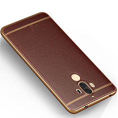 Soft Silicone Gel Leather Snap On Case for Huawei Mate 9 Brown