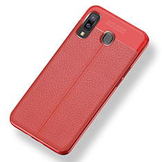Soft Silicone Gel Leather Snap On Case for Samsung Galaxy A8 Star Red