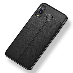 Soft Silicone Gel Leather Snap On Case for Samsung Galaxy A9 Star SM-G8850 Black