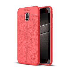 Soft Silicone Gel Leather Snap On Case for Samsung Galaxy Amp Prime 3 Red