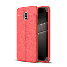 Soft Silicone Gel Leather Snap On Case for Samsung Galaxy J3 Star Red