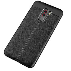 Soft Silicone Gel Leather Snap On Case for Xiaomi Pocophone F1 Black
