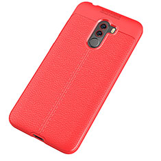 Soft Silicone Gel Leather Snap On Case for Xiaomi Pocophone F1 Red