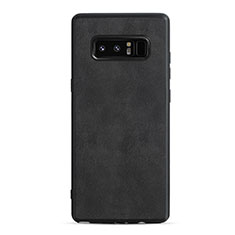 Soft Silicone Gel Leather Snap On Case Q01 for Samsung Galaxy Note 8 Black