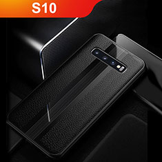 Soft Silicone Gel Leather Snap On Case Q01 for Samsung Galaxy S10 5G Black