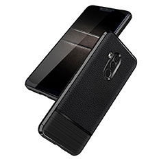 Soft Silicone Gel Leather Snap On Case W01 for Huawei Mate 20 Lite Black