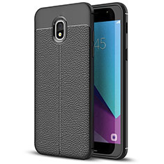 Soft Silicone Gel Leather Snap On Case W01 for Samsung Galaxy J7 (2018) J737 Black