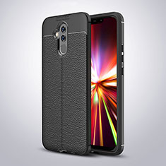 Soft Silicone Gel Leather Snap On Case W03 for Huawei Mate 20 Lite Black