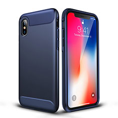 Soft Silicone Gel Matte Finish Cover for Apple iPhone X Blue