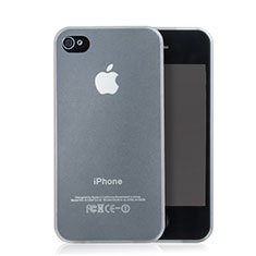 Soft Silicone Gel Transparent Matte Finish Case for Apple iPhone 4 White