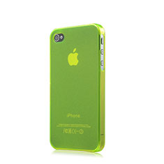 Soft Silicone Gel Transparent Matte Finish Case for Apple iPhone 4S Green