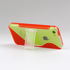 Soft TPU Transparent Stands S-Line Cover for Apple iPhone 5C Red