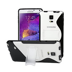 Soft TPU Transparent Stands S-Line Cover for Samsung Galaxy Note 4 Duos N9100 Dual SIM Black