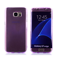 Soft Transparent Flip Case Cover for Samsung Galaxy S7 Edge G935F Purple