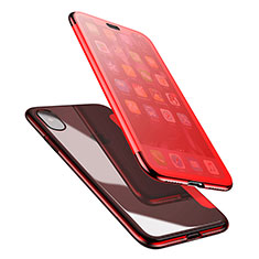Soft Transparent Flip Case for Apple iPhone X Red