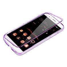 Soft Transparent Flip Case for Huawei G8 Purple