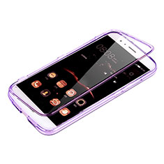 Soft Transparent Flip Case for Huawei GX8 Purple