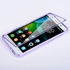 Soft Transparent Flip Case for Huawei Honor 4C Purple