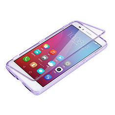 Soft Transparent Flip Case for Huawei Honor 5X Purple