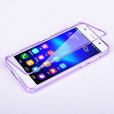 Soft Transparent Flip Case for Huawei Honor 6 Purple
